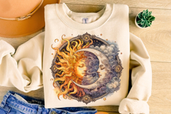 Celestial Sun Mystical Moon PNG, Fantasy, Magical Clipart Product Image 3