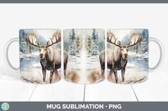 GorgeousWatercolor Moose Mug Wrap design.