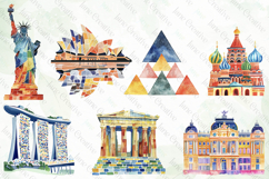 Watercolor Mosaic Illustrations Clipart Bundle Product Image 2