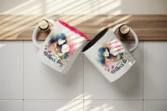 Watercolor mother and child silhouette flowers Happy Mother Day quote print 20 oz tumbler skinny mug wrap clipart t-shirt sublimation printable design