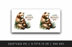 Watercolor mother child bear animal Happy Mother Day greeting quote print 20 oz tumbler skinny mug wrap clipart t-shirt sublimation printable design