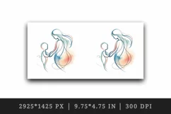Watercolor mother child silhouette holding hands outline Mother Day print 20 oz tumbler skinny mug wrap clipart t-shirt sublimation printable design