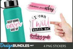 Motivational Watercolor PNG Sticker Bundle Product Image 1