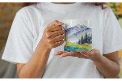 Watercolor Mountain landscape | Mug sublimation design Product Image 6