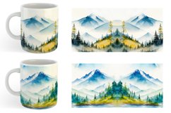 Watercolor Mountain landscape | Mug sublimation design Product Image 2