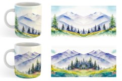 Watercolor Mountain landscape | Mug sublimation design Product Image 3