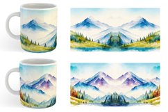 Watercolor Mountain landscape | Mug sublimation design Product Image 5