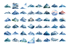 Watercolor Mountain Landscape Clip Art Scenic Nature Element Product Image 2