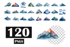 Watercolor Mountain Landscape Clip Art Scenic Nature Element Product Image 4