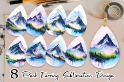 Watercolor Mountain Painting Earring teardrop sublimation de Product Image 1