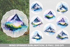 Watercolor Mountain Painting Wind Spinner | Sublimation Spin Product Image 1