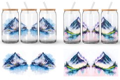 Glass Can Wraps Watercolor Mountain Painting Product Image 3