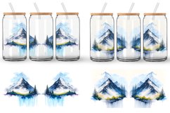 Glass Can Wraps Watercolor Mountain Painting Product Image 4