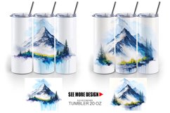 Watercolor Mountain Painting | Tumbler Sublimation Wrap Product Image 4