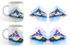 Watercolor Mountain Painting | Mug sublimation design Product Image 4