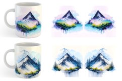 Watercolor Mountain Painting | Mug sublimation design Product Image 5