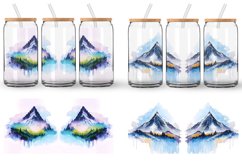 Glass Can Wraps Watercolor Mountain Painting Product Image 2