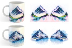 Watercolor Mountain Painting | Mug sublimation design Product Image 2