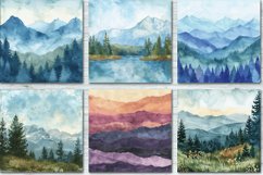 Watercolor Mountain Views Digital Paper Bundle Product Image 4