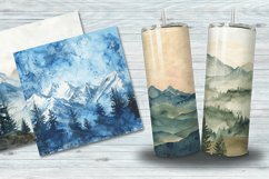 Watercolor Mountain Views Digital Paper Bundle Product Image 2