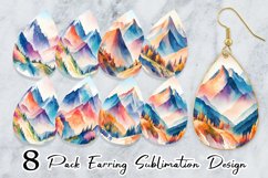Watercolor Mountain vistas landscape Earring teardrop Product Image 1