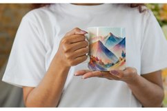 Watercolor Mountain vistas landscape | Mug sublimation desig Product Image 6