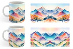 Watercolor Mountain vistas landscape | Mug sublimation desig Product Image 2