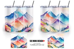 Watercolor Mountain vistas landscape | Tumbler Sublimation W Product Image 5