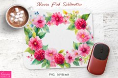 Watercolor Flower Wreath Design|Flower Mouse Pad Sublimation Product Image 1