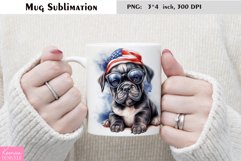 Watercolor Bulldog Mug Sublimation|Summer Dog Product Image 1