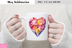 Watercolor Love Mug Sublimation|Heart Mug Design Product Image 1