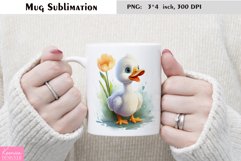 Watercolor Goose Mug Sublimation|Cartoon Mug Design Product Image 1