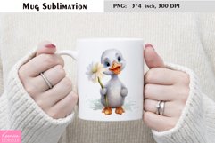 Watercolor Goose Mug Sublimation|Cartoon Mug Design Product Image 1