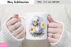 Watercolor Goose Mug Sublimation|Cartoon Mug Design Product Image 1
