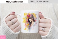 Watercolor Flower Mug Sublimation|Floral Design Product Image 1