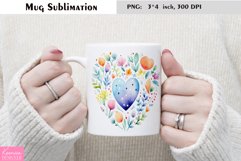 Watercolor Love Mug Sublimation|Heart Mug Design Product Image 1
