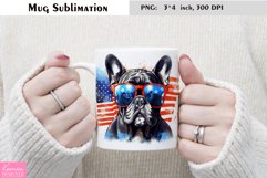 Watercolor Bulldog Mug Sublimation|Patriotic Dog Product Image 1