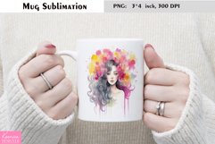 Watercolor Love Mug Sublimation|Floral Mug Design Product Image 1