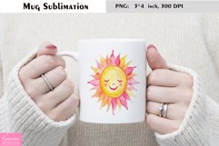 Watercolor Mug Sublimation|Cartoon Sun Design Product Image 1