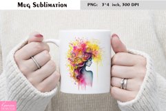 Watercolor Love Mug Sublimation|Floral Mug Design Product Image 1
