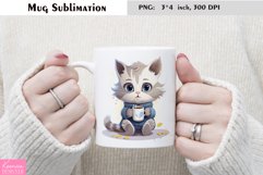 Watercolor Cat Mug Sublimation|Cartoon Animal Mug Design Product Image 1