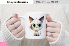 Watercolor Cat Mug Sublimation|Cartoon Animal Mug Design Product Image 1