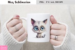 Watercolor Cat Mug Sublimation|Cartoon Animal Mug Design Product Image 1