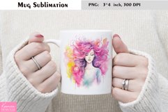 Watercolor Love Mug Sublimation|Floral Mug Design Product Image 1