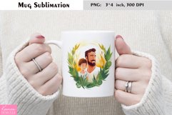 Watercolor Fathers Day Mug Sublimation|Floral Mug Design Product Image 1