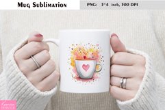 Watercolor Love Mug Sublimation|Floral Mug Design Product Image 1