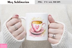 Watercolor Love Mug Sublimation|Floral Mug Design Product Image 1