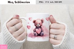 Watercolor Love Mug Sublimation|Heart Mug Design Product Image 1
