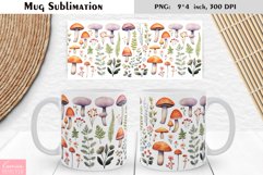 Watercolor Mushroom | Fall Floral Mug Design Product Image 1