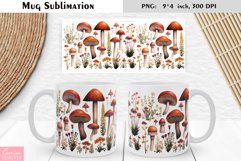 Watercolor Mushroom | Fall Floral Mug Design Product Image 1